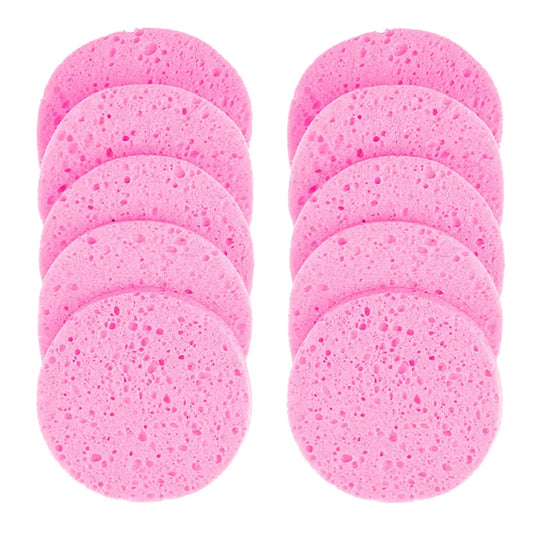 5/10pcs 6/7/8/9cm Face Round Makeup Remover Tool Natural Wood Pulp Sponge Cellulose Compress Cosmetic Puff Facial Washing Sponge