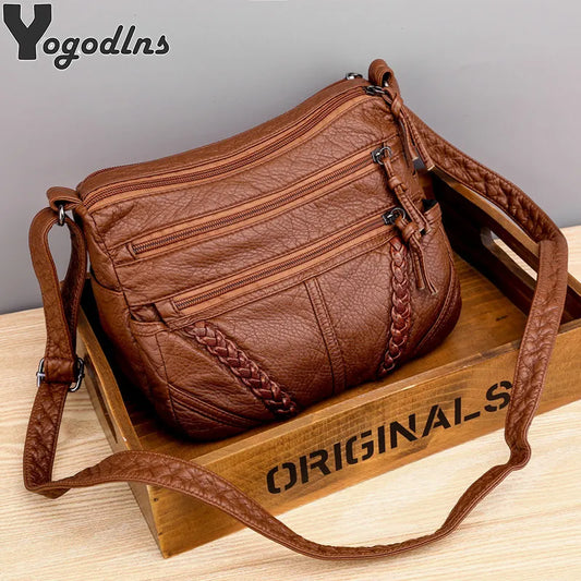 Top Selling Women Messenger Bags Matching-all Leather Feeling PU Shoulder Bags Fashion Gift for Girls & Middle Aged Female