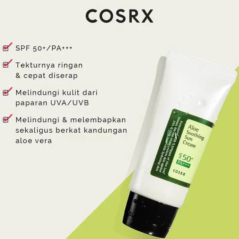 COSRX Aloe Soothing Sun Cream SPF 50+ PA+++ 50ml Sunscreen Sun Protection Uv Isolation Moisturizing non-greasy Korean Skincare