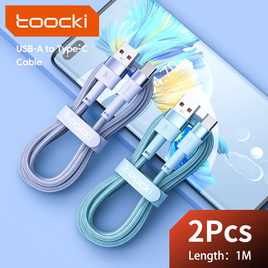 Toocki 2 Pack 3A USB C Cable Type C For Xiaomi 12t Pro Realme Redmi Note 12 Pro Poco F3 X4 GT Fast Charging Cable Data Cord Wire