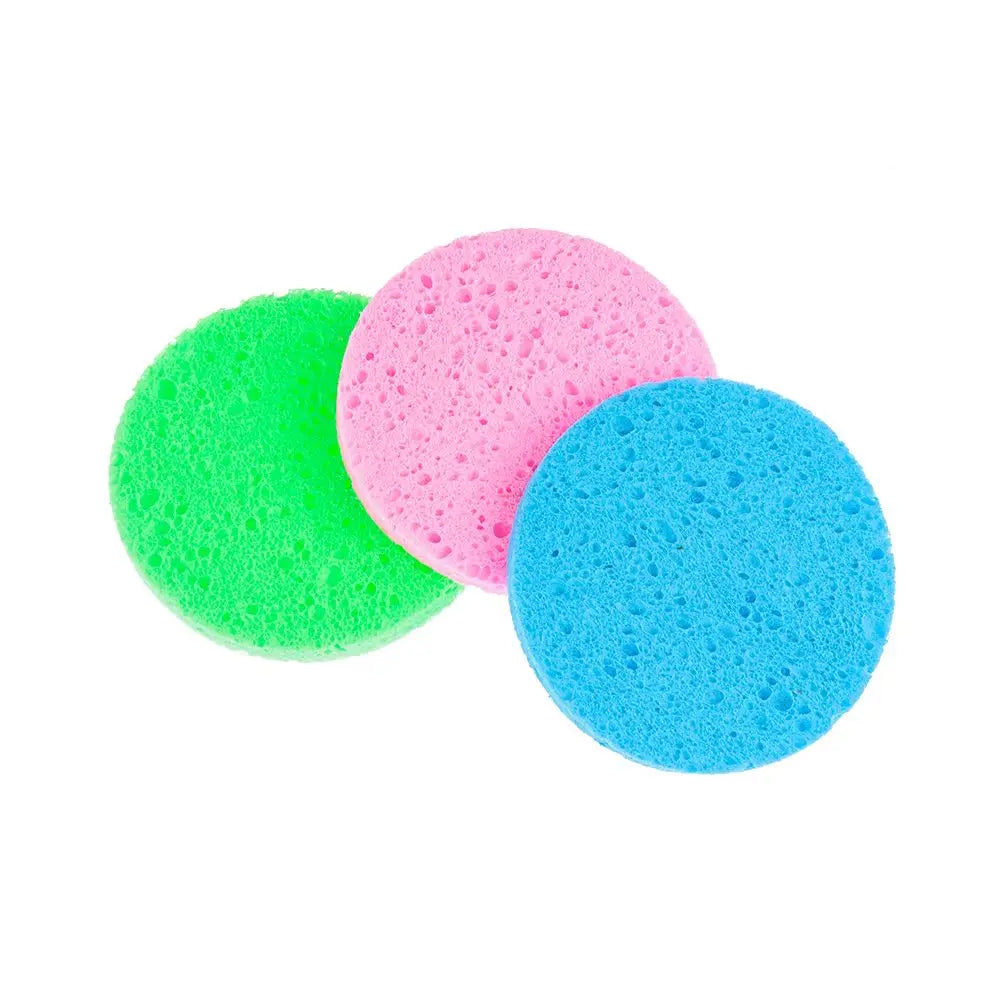 5/10pcs 6/7/8/9cm Face Round Makeup Remover Tool Natural Wood Pulp Sponge Cellulose Compress Cosmetic Puff Facial Washing Sponge