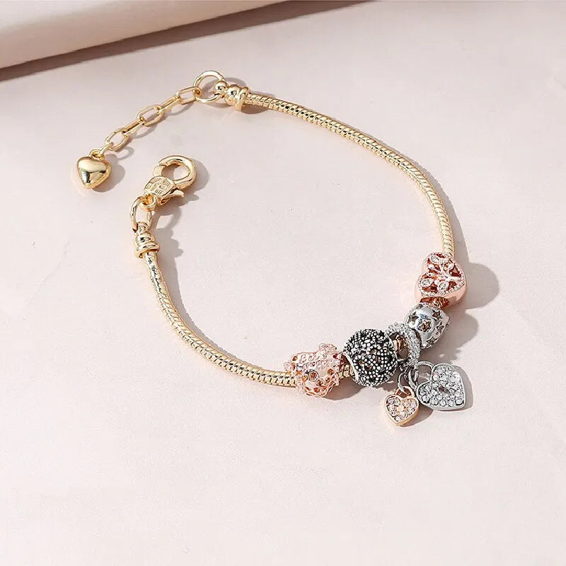 1pcs Heart Shaped Tree Of Life Bracelet Women Fashion Trend Jewelry Copper Chain Diy Beads Jewelry