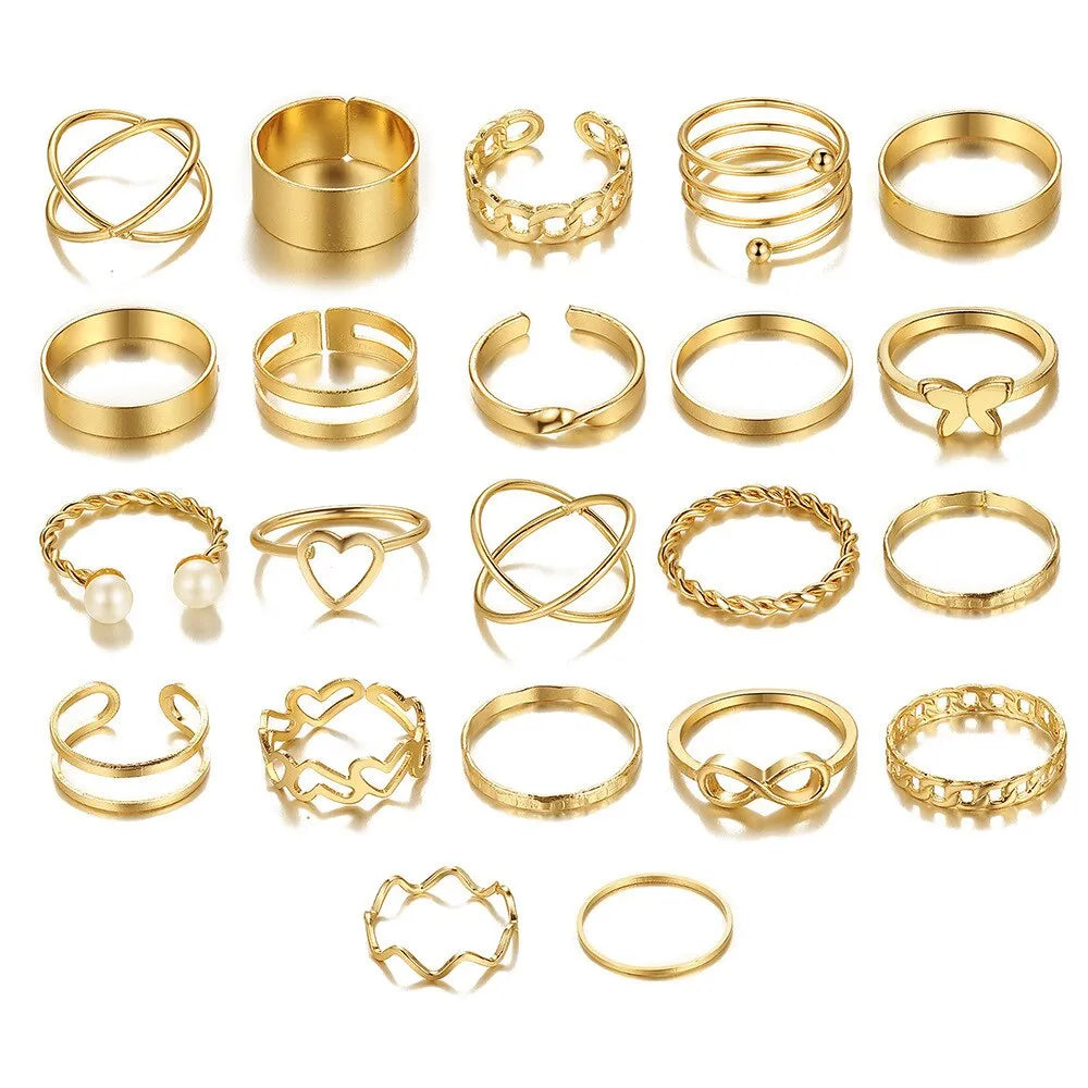 22 Sets Of Rings Butterfly Europe and America New Style Openings Love Female Designers Minority Rings