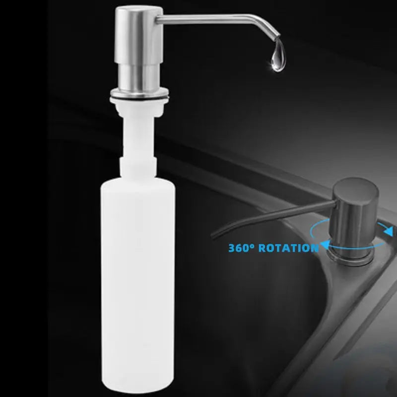 Kitchen Sink Countertop Press Pump Apparatus 350 Ml Stainless Steel Reusable Pump Head Extension Tube Liquid Bottle Sink Pump