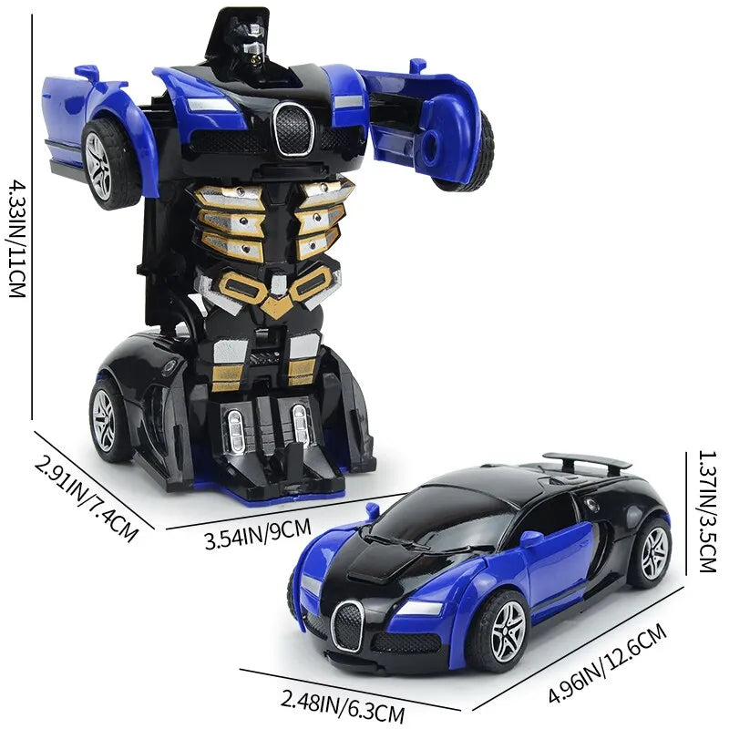 Transform CarRobot Model Car.Automatic Deformation Push and Go Car Vehicle Toy Race Car.Toys Easter Gifts for Boys