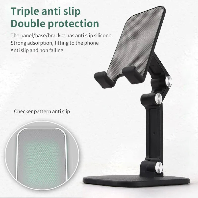 Three Sections Foldable Desk Mobile Phone Holder For iPhone iPad Tablet Flexible Table Desktop Adjustable Cell Smart