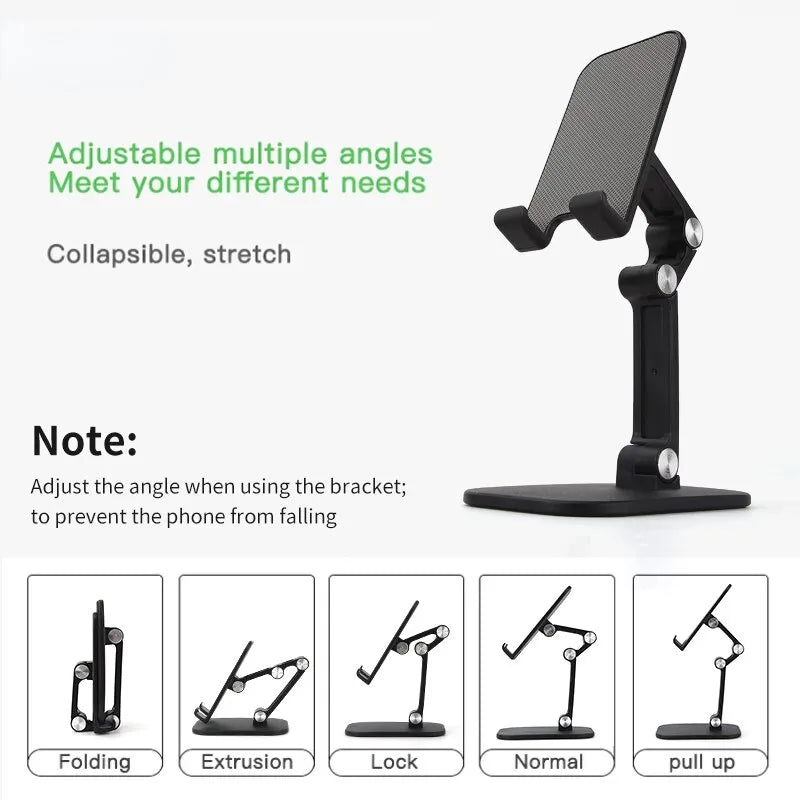 Three Sections Foldable Desk Mobile Phone Holder For iPhone iPad Tablet Flexible Table Desktop Adjustable Cell Smart