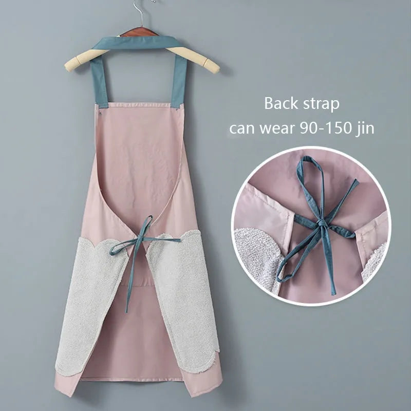 Hand-wiping Kitchen Household Cooking Apron Oil-proof Waterproof Men Women Adult Waist Fashion Coffee Overalls Wipe Hand Apron