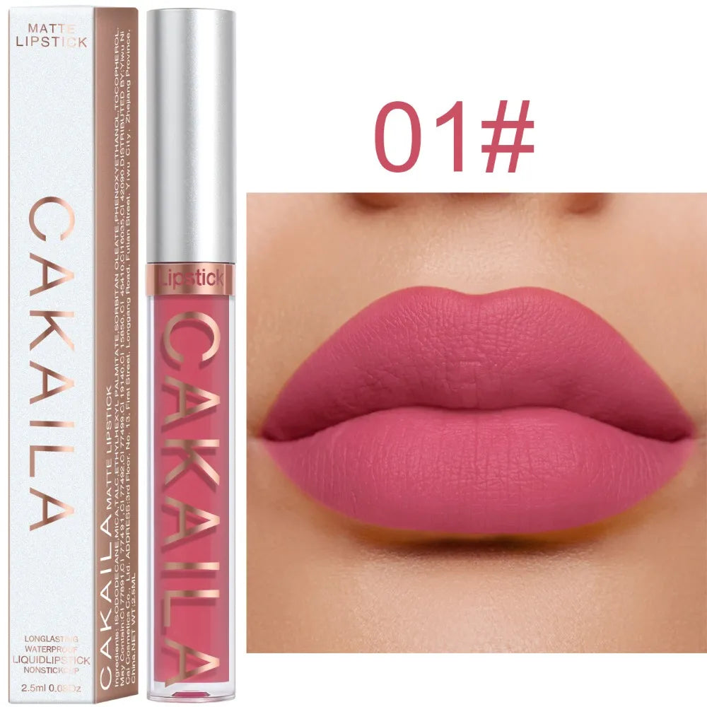 Waterproof Liquid Lipsticks Lip Makeup Matte Velvet Lipstick Lip Gloss Red Sexy Cosmetic Nude 18 Colors Long Lasting Non-marking