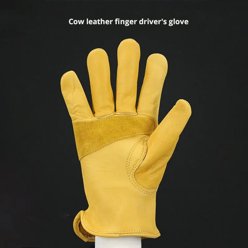 1 Pair Yellow Cowhide Gloves Soft Sensitive Gloves Finger Guards for TIG Welding TIG Glove Bike Accessoris