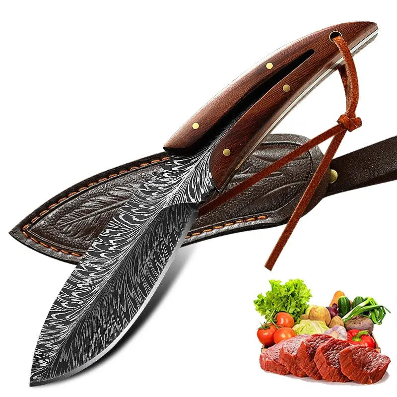 4CR13 Multi-Purpose Kitchen Knife for Fruit, BBQ, Cooking, Stainless Steel Meat Cleaver Boning KnifeFruit Knife Chef Knife