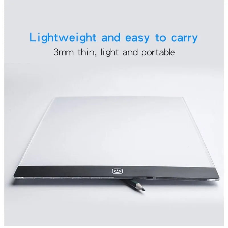 LED Copying Table Children Drawing Board Transparent Copying Table Adjustable Brightness Night Light Notebook