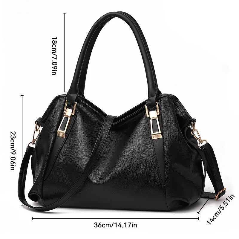 Casual Fashion Women Shoulder Bag Solid Color Soft Large Capacity Bag Crossbody Handbag