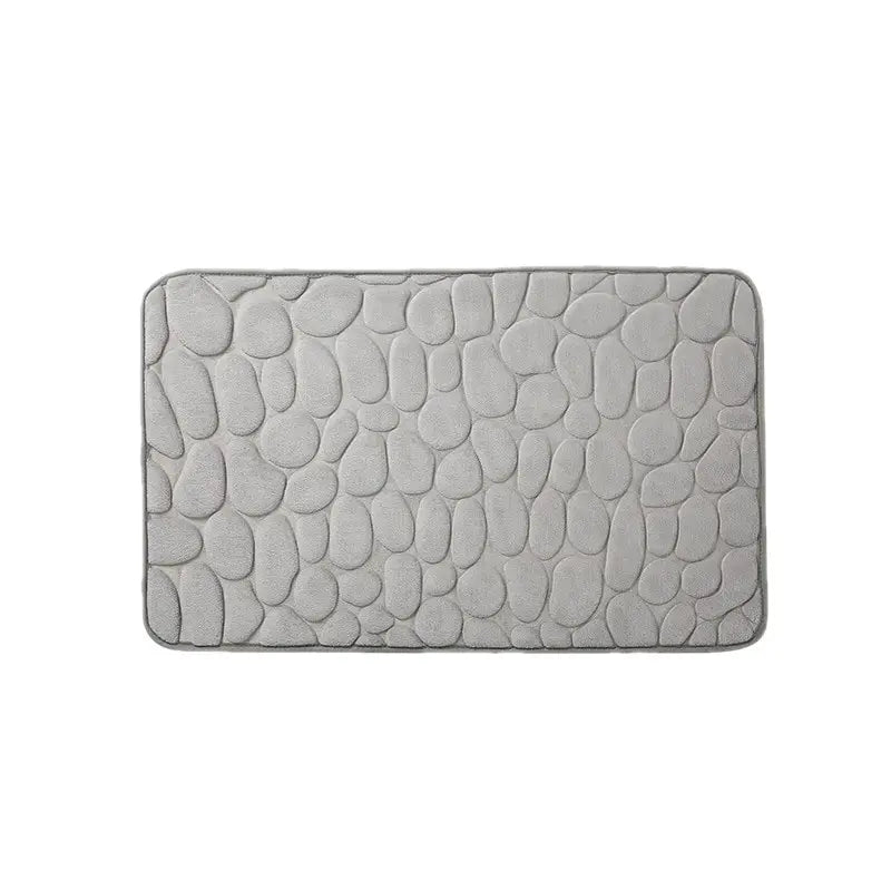 Household Non-slip Coral Velvet Floor Mats Embossed Stone Household Memory Foam Embroidered Bathroom Thickening Water-absorbent