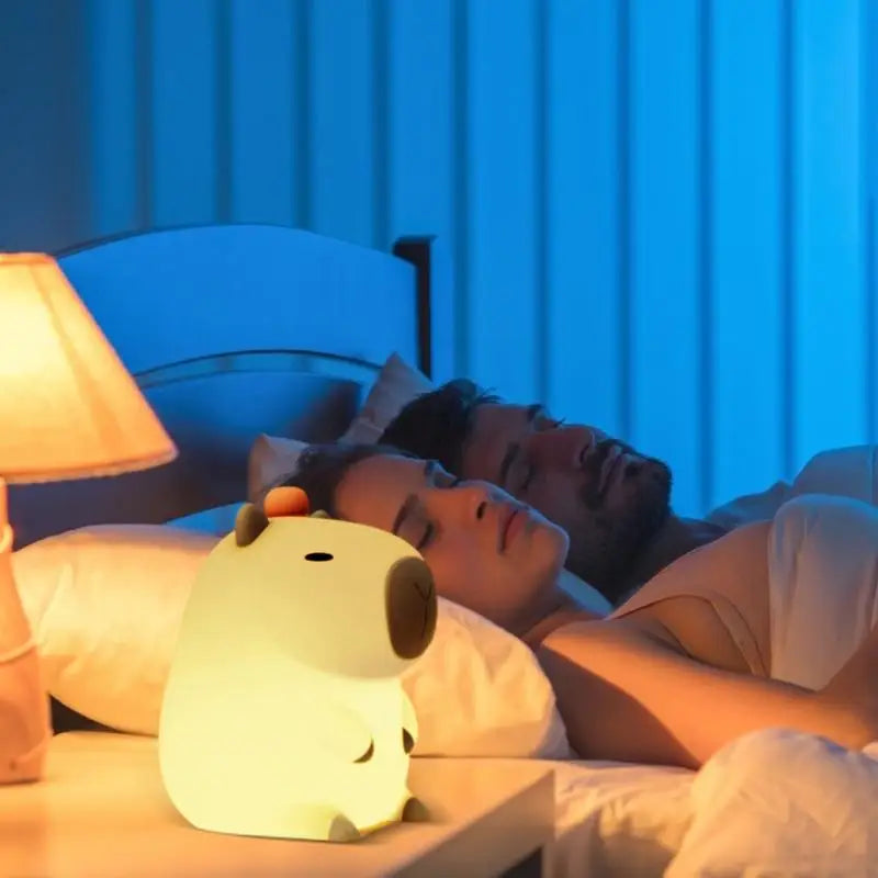 Capybara Night Light Nursery Night Lights USB Rechargeable Capybara Shape Touch Control Silicone Lamp for Bedroom Living Room