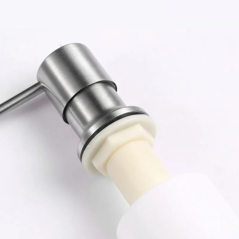 Kitchen Sink Countertop Press Pump Apparatus 350 Ml Stainless Steel Reusable Pump Head Extension Tube Liquid Bottle Sink Pump