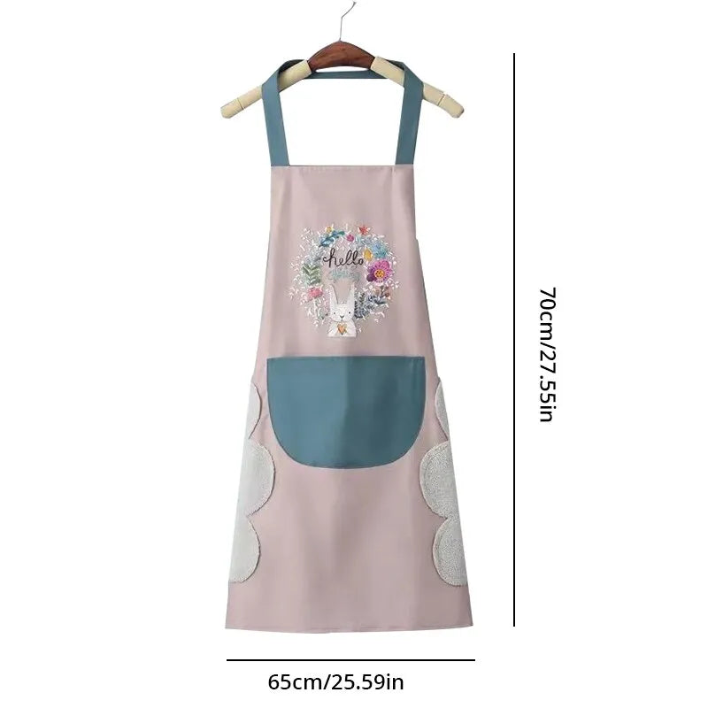 Hand-wiping Kitchen Household Cooking Apron Oil-proof Waterproof Men Women Adult Waist Fashion Coffee Overalls Wipe Hand Apron