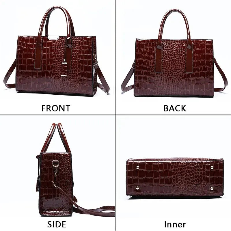 Crocodile Print Women Handbags Purse Tote Bags Adjustable Strap Top Handle Bag Large Capacity Crossbody Bags Work Travel Gift