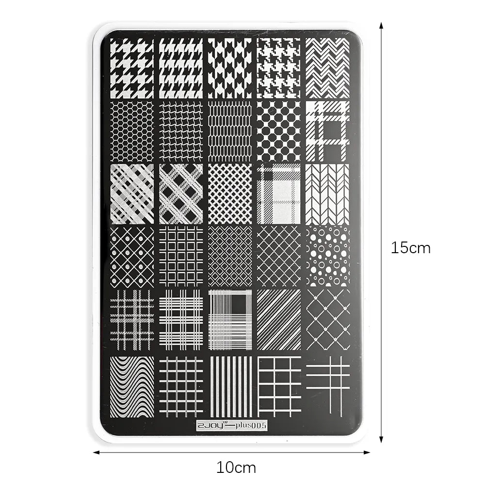 14.5X9.5cm French Snowflakes Nail Stamping Plate Nails Design Nail Art Printing Stencils Nail Stamp Templates Nail Template Tool