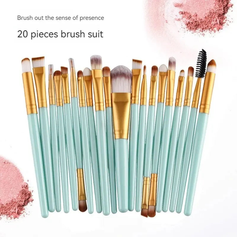 20 PCS Makeup Brush Set Eye Shadow Brush Set Foundation Brush Beauty Tools Super Soft Man-made Fibers Full Set