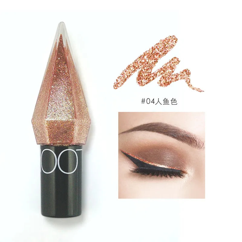 Diamond Shiny Eye Liners Eyeshadow Waterproof Silver Rose Gold Color Glitter Sequins Eyeliner Eye Shadow Makeup Beauty Cosmetics