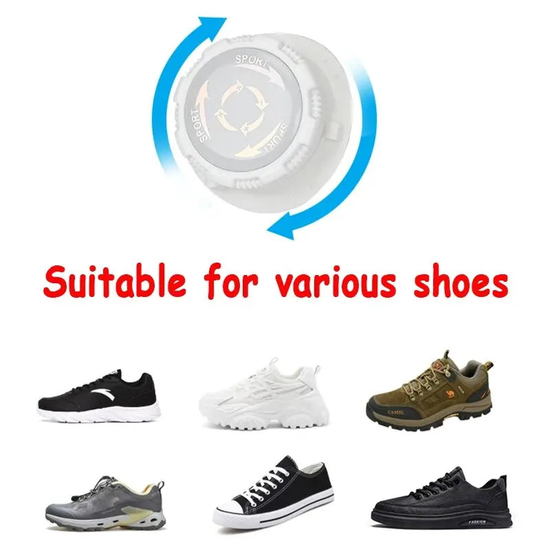 1pair Metal Wire Swivel Automatic Buckle Rope Sneaker ShoeLaces for Kids/Adult No Tie Shoe Laces Quick Lock Shoestrings Sneakers