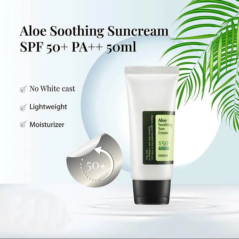 COSRX Aloe Soothing Sun Cream SPF 50+ PA+++ 50ml Sunscreen Sun Protection Uv Isolation Moisturizing non-greasy Korean Skincare