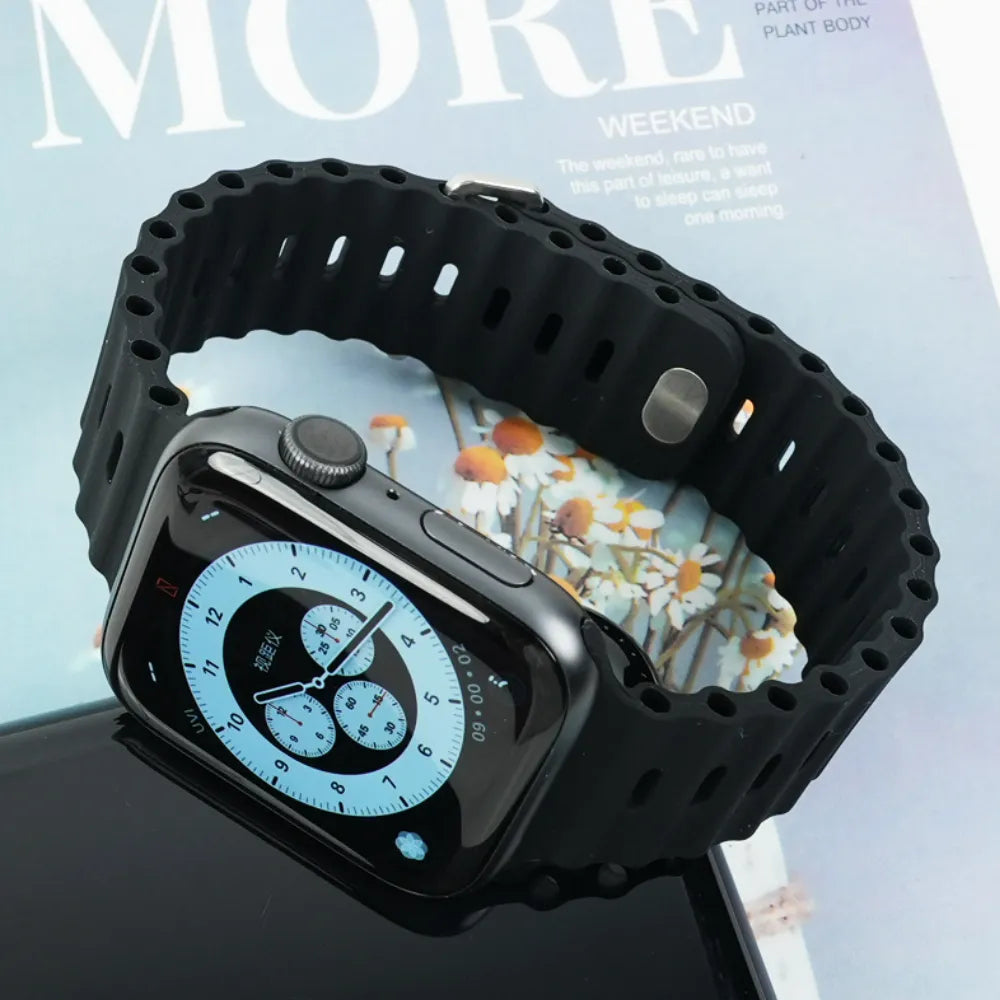 Ocean Strap for Apple Watch ultra 49mm band 45mm 41mm 44mm 40mm 42mm 38mm Silicone Bracelet iWatch Series 8 7 6 5 4 3 SE 44 45mm