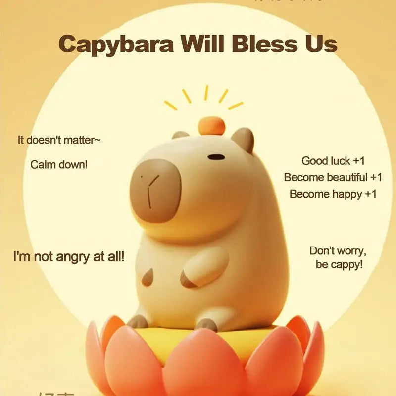 Capybara Night Light Nursery Night Lights USB Rechargeable Capybara Shape Touch Control Silicone Lamp for Bedroom Living Room