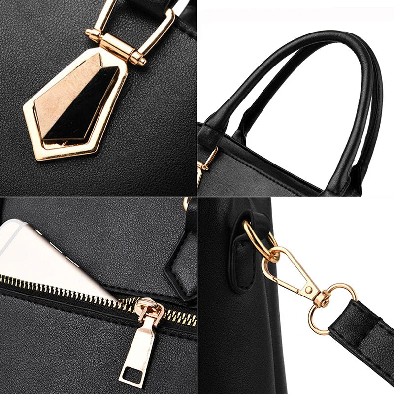 2 pcs/set Women's Handbag Exquisite Pendant PU Shoulder Bag For Women