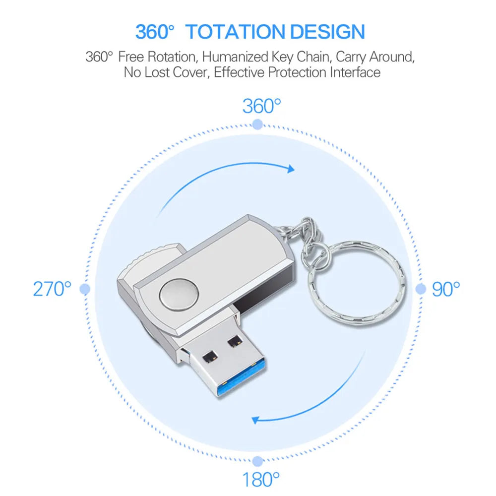 New 2023 High Speed USB 3.0 16TB Metal Pendrive 8TB Portable SSD Cle USB Flash Drive 4TB 2TB OTG Memoria USB Stick Free Shipping