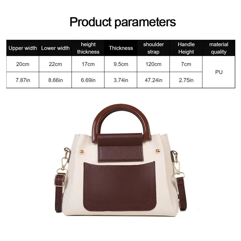 2 Pcs Fashion Contrast Color Handbag for Womens Fashion Fashion Texture Boston Bag Fashion Mother Bag Shoulder Bag