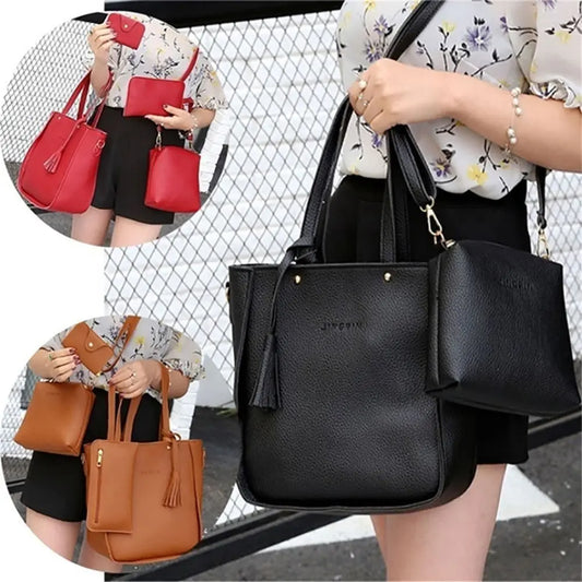 4Pcs/set Crossbody Bags Women Bag Set Pattern Leather Shoulder Bags Purse Ladies PU Crossbody Bag