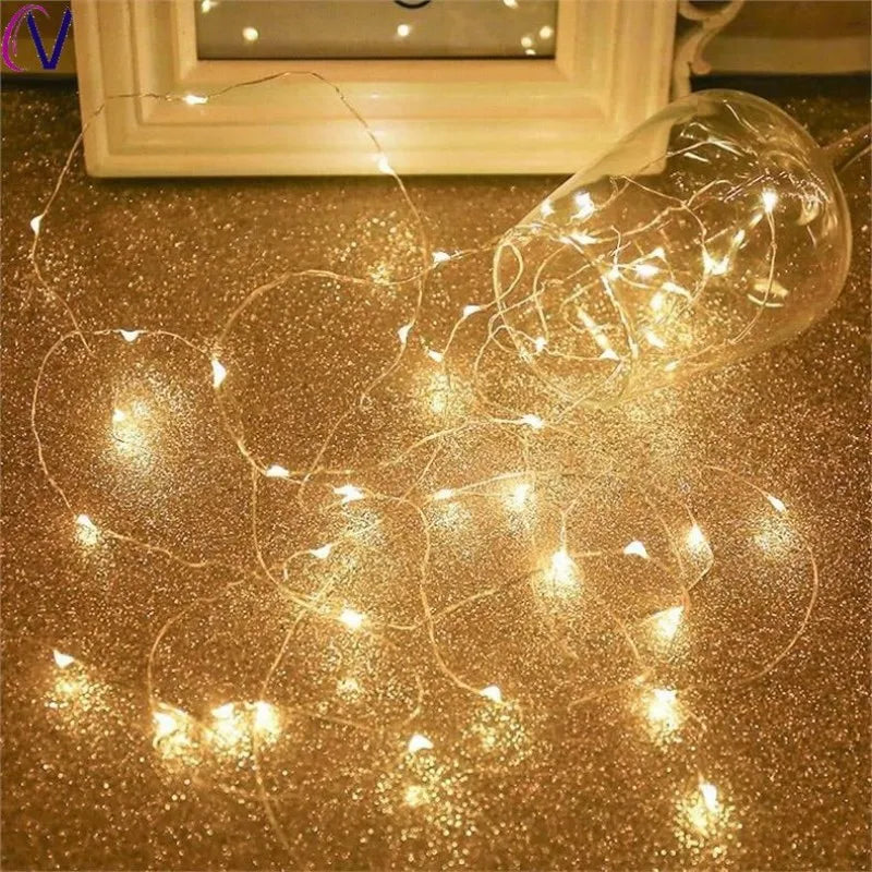 10/20/30M USB LED String Lights Copper Silver Wire Garland Light Waterproof Fairy Lights For Christmas Wedding Party Decoration