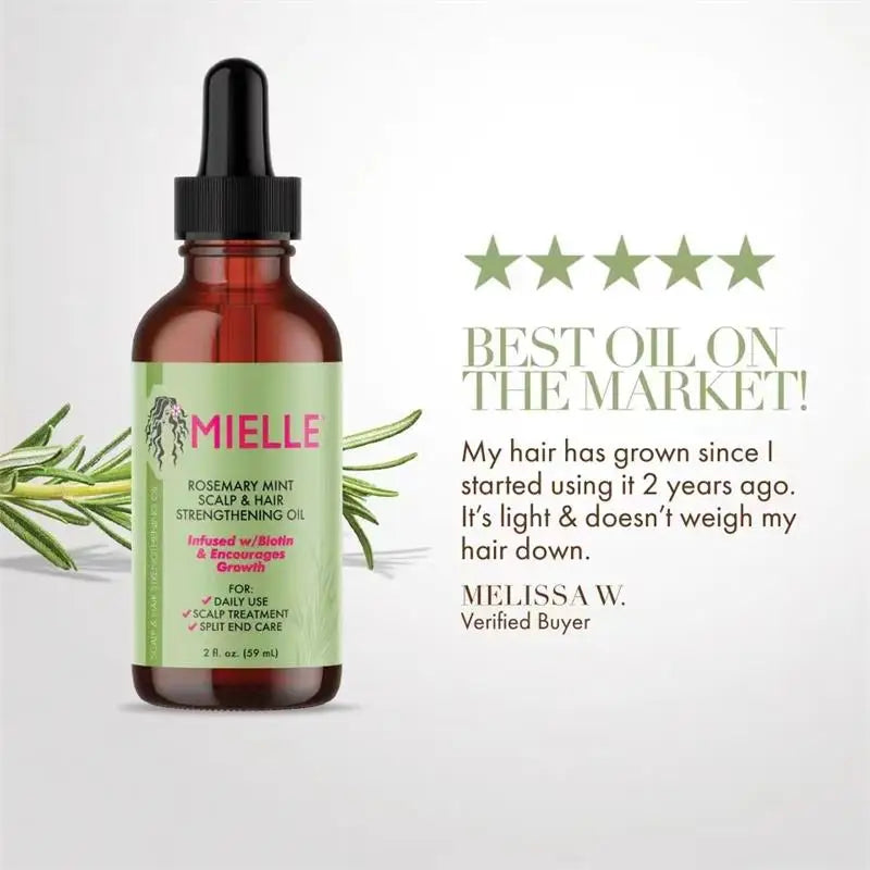 Hair Growth Mint Essential Oil Rosemary Hair Strengthening Oil Nourishing Treatment For Split Ends And Dry Mielle Organics Hair