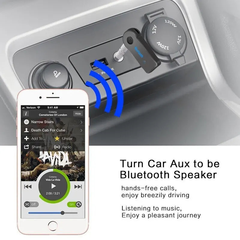 2 In 1 Wireless Bluetooth 5.0 Transceiver Adapter 3.5mm Car Music Audio AUX Car Bluetooth Receiver Bluetooth Adapter for PC