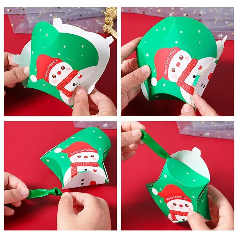 8PCS Christmas Gift Boxes Santa Claus Snowman Candy Box Merry Christmas Boxes Bags for Home New Year Xmas Decor Kids Gifts