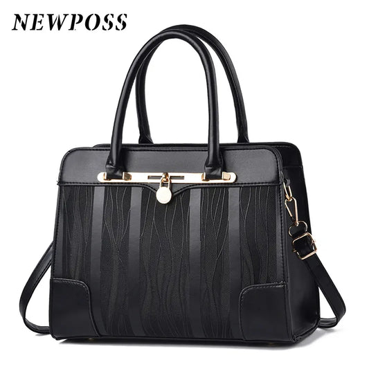 Newposs Valenkuci Leather Handbags Women Bag High Quality Casual Female Bags Trunk Tote Famous Brand Shoulder Bag Ladies Bolsos