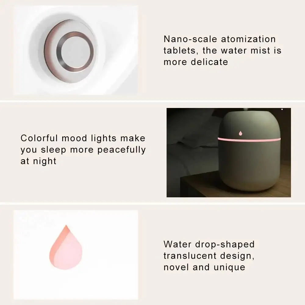 Mini Portable Water Drop Air Humidifier USB Desktop Indoor Household Mute Air Atomization Humidifier