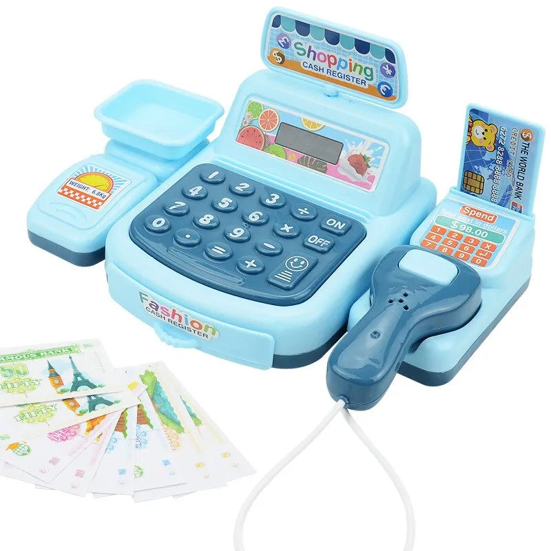 Simulation Shopping Cash House Toys Electronic Game Lighting And Sound Effects Supermarket Cashier Toys