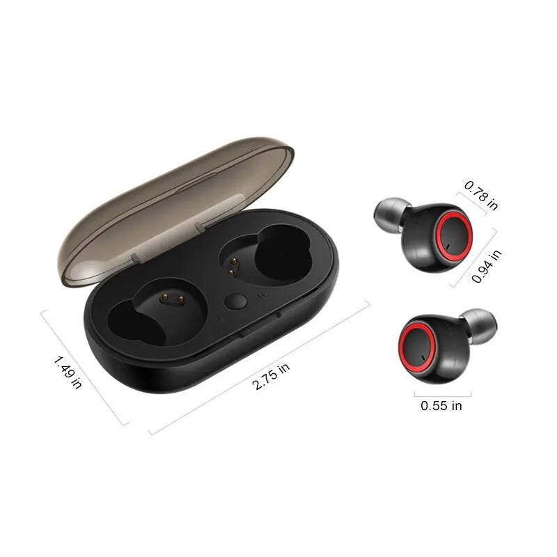 Y50 Bluetooth Earphones Tws In Ear Bluetooth 50 Running Sports Stereo Buttons With Microphone Wireless Headphones