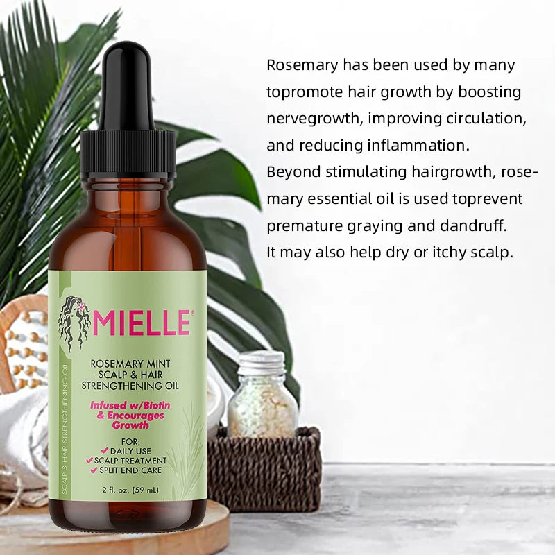 Hair Growth Mint Essential Oil Rosemary Hair Strengthening Oil Nourishing Treatment For Split Ends And Dry Mielle Organics Hair