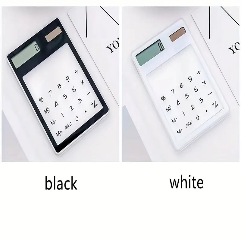 1Pcs Solar Charging Calculator Color New Transparent Multifunctional 8-digit Computer Battery-free High-tech Desktop Computing