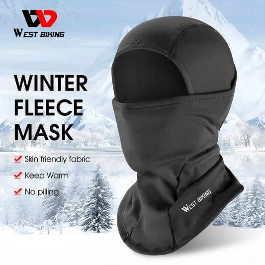 WEST BIKING Cycling Cap Winter Warm Running Scarf Balaclava Velvet Bike Full Face Cover Headwear Climbing Fishing Skating Hat