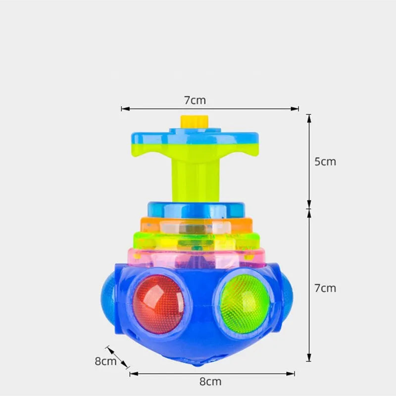 Light Up UFO Spinner Tops LED Flashing Music Gyroscope For Kids Birthday Party Favors Games Presents Random Color