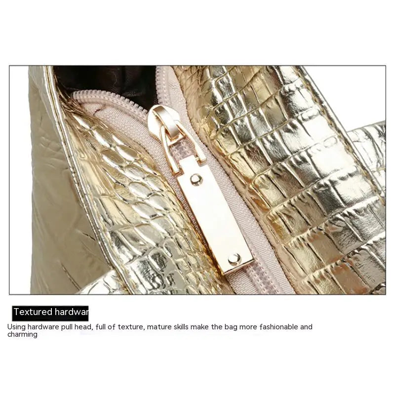 Bags LargeCapacity OneShoulder PU Crocodile Pattern HandBag Foreign Trade Fashion Europe And The United